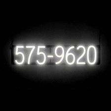 Insegna NUMERO DI TELEFONO SpellBrite 7 DIGIT | Insegna Neon Look, Luce LED | 28,3" x 6,3"