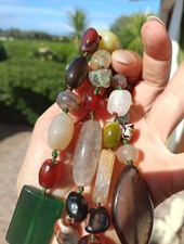 Collana cm 90 agata pietre