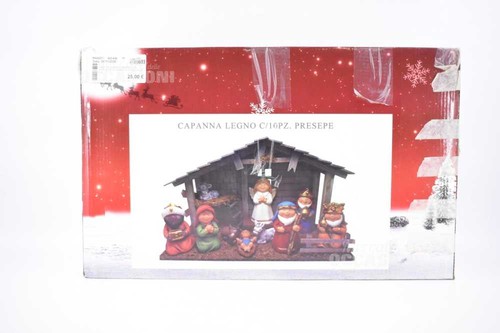 Casetta legno presepe con - casetta, in