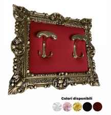 Appendiabiti Da Parete Stile Barocco Con Tessuto Imbottito Rosso 2 Ganci