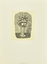 Giorgio Morandi - Gelsomini in un Vaso a Strisce - Riproduzione Fotolitografica