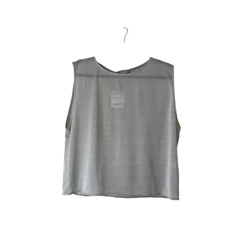 Maglia smanicata zara argento - zara,