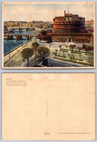 Cartolina epoca roma castel - roma,