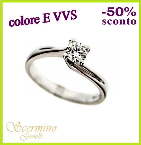 Anello solitario oro bianco - anello,