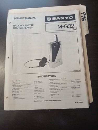 Sanyo g32 manuale di - m-g32,