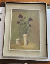BIMA BIANCHI MARIO 1967 OLIO SU TAVOLA MASONITE 54 x 38 cornice vetro VASO FIORI