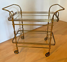 Carrello bar Mid-century in ottone e vetro anni '40 italian