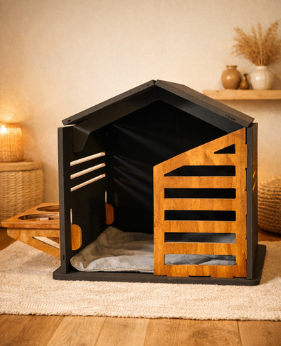 Wooden cat house - cat, dog
