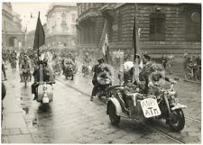 25 aprile 1957 MILANO via Santa Margherita - Sfilata gruppi motorizzati ANPI ATM