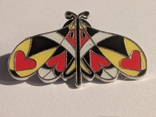 Queen of Hearts butterfly pin