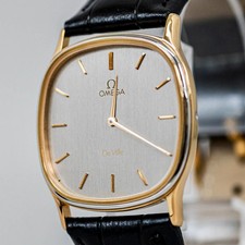 *Funzionante! Necessita di Riparazione* Vintage OMEGA De Ville Cal.1365 Qz Corona a Spinta 30mm Uomo