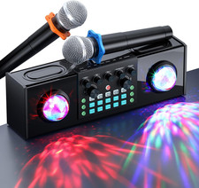 Sistema Karaoke Mixer Bluetooth Portatile Microfoni Luci Streaming Podcasting