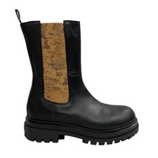 ALVIERO MARTINI 1° CLASSE STIVALETTI TRONCHETTI ANFIBI DONNA NERO MADE IN ITALY