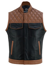 Gilet Gilet Gilet Marrone e Nero Sons of Anarchy Stile Biker Diamante Gilet