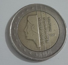 MONETA 2 euro OLANDA - Beatrix koningin der nederland 2001 circolata