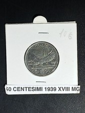 MONETA REGNO ITALIA 1939  MAGNETICA 50 CENTESIMI XVIII