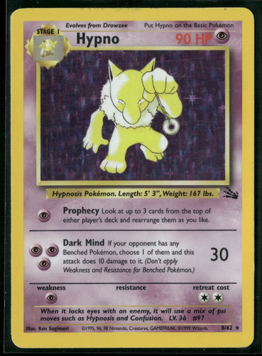 Pokemon fossil hypno holo - fossil,