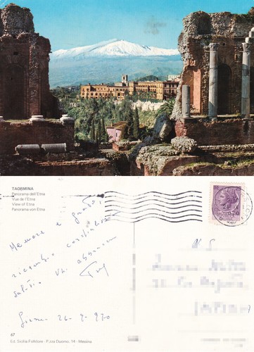 Cartolina taormina panorama - taormina,,