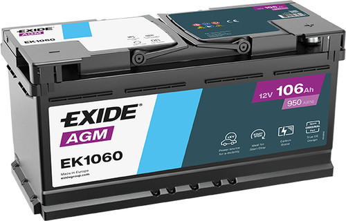 Batteria exide ek1060 agm - ,