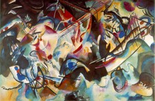KANDINSKY Composition VI, Stampa su tela effetto dipinto con telaio e ganci