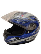 CASCO MOTO INTEGRALE PREMIER MODELLO MONZA M3 IN FIBRA DESIGN GRAFIO COLORE BLU