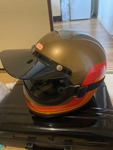 Casco integrale retrò oro con