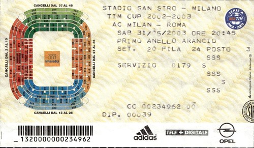 Biglietto stadio tim - stadio, cup