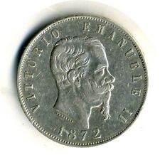 REGNO D' ITALIA VITTORIO EMANUELE II 5 LIRE 1872 MILANO