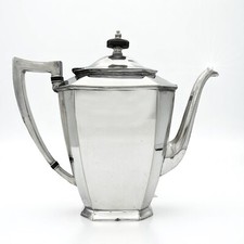 Antica caffettiera in argento placcato silver plated teiera d'epoca 900 Decò