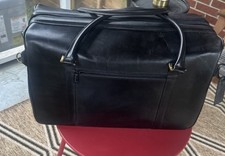 Rara borsa vintage tutta nera in pelle HARTMANN bagaglio a mano Weekender Doctor
