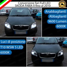 CONVERSIONE FARI LED SKODA FABIA II CON FARI A LENTICOLARI FINO AL 2010 6000K