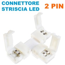 CONNETTORE CLIP STRISCIA LED A FORMA T 5050 5630 2 POLI 10mm - SET DA 3 PEZZI