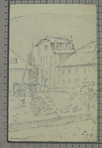 Disegno vintage paesaggio - paesaggio, di