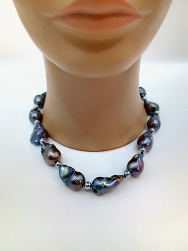 Collana perle barocche - barocche, nere