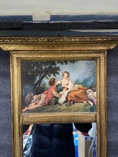 ANTICO TRUMEAU LUIGI XVI IN LEGNO DORATO E INTAGLIATO CON BELLISSIMO QUADRO