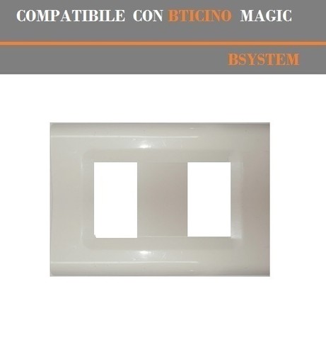 Placca bianco pvc - 2p,