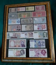 QUADRO CON 20 BANCONOTE