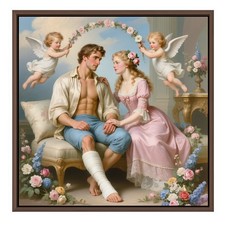 🖼️ “Les amants romantiques”  – Style rococo - Peinture Acrylique Originale