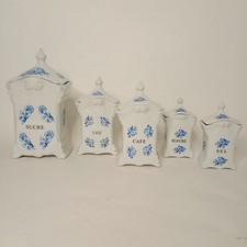Set porta the caffe zucchero vintage Delft blu bianco ceramica dipinto a mano