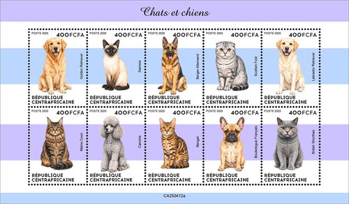 Francobolli gatti cani - e,