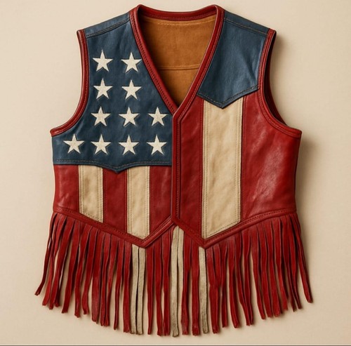 Gilet pelle con frange - gilet, in