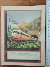 QUADERNO SCUOLA BALILLA  TRENO LOCOMOTIVA LITTORINA EPOCA VENTENNIO FASCISTA ONB