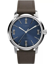 Orologio Timex Marlin automatico 40 mm pelle marrone quadrante blu TW2V44500
