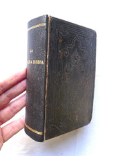LIBRO ANTICO  1855 LA SACRA BIBBIA DIODATI LONDRA RELIGIONE TEOLOGIA IDEA REGALO