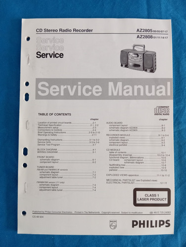 Philips az2805 az2808 - az2805, cd