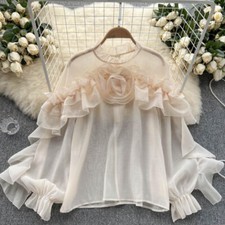 T-shirt donna maglia pizzo top
