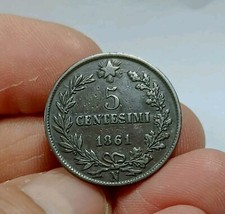 5 Centesimi 1861 Napoli - Variante Testa Tozza - Molto Rara R2  Gig. 103/A -F997