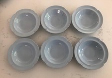 6 ciotole cereali cerchio Johnson Brothers Greydawn vintage blu pallido singhiozzate 16,5 cm