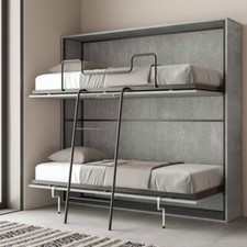 Letto doppio a scomparsa cemento Letti castello salvaspazio completi rete doghe