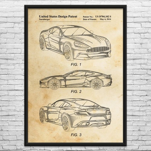 Vanquish sport car patent wall - car,